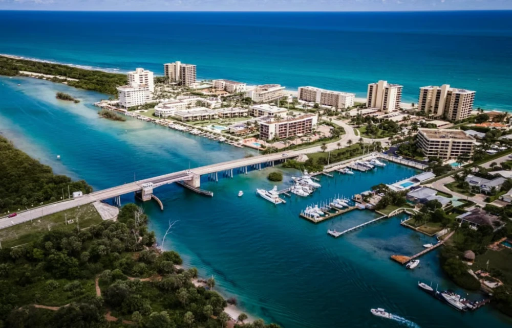 Jupiter inlet, bridge and marina