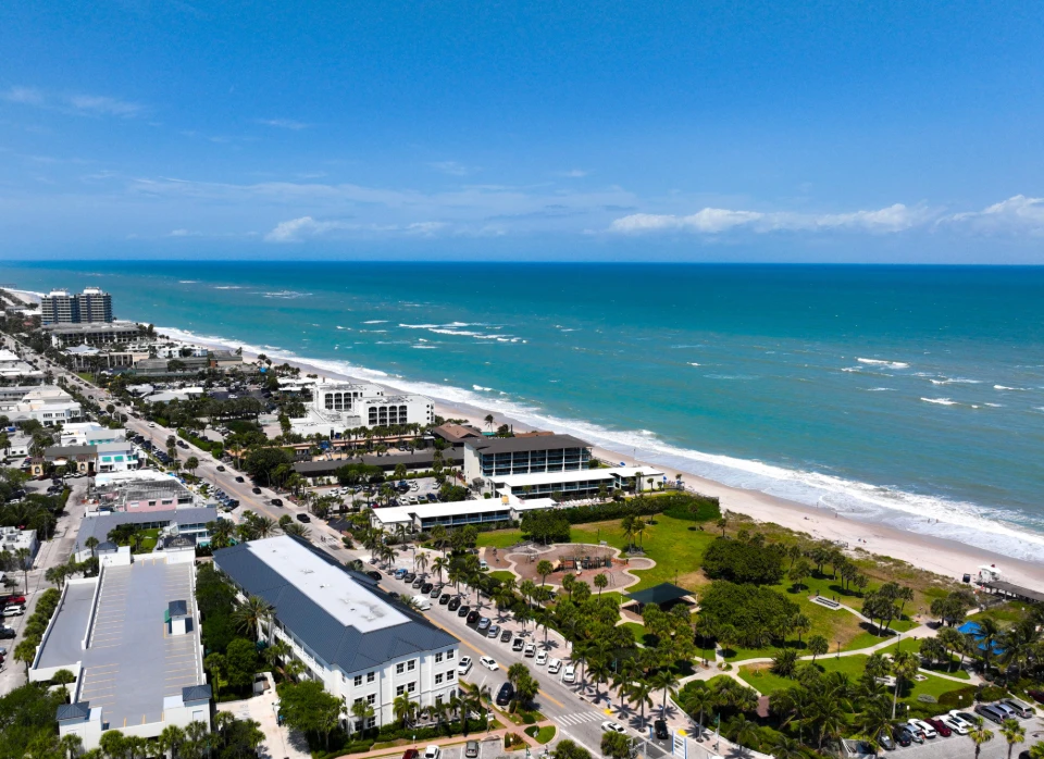 Vero Beach oceanfront and the barrier-island roofline