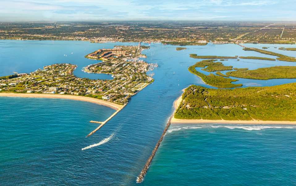 Fort Pierce inlet from the ocean side