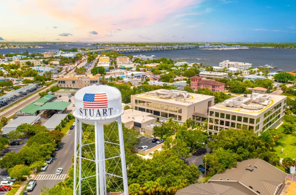 Downtown Stuart and the water tower